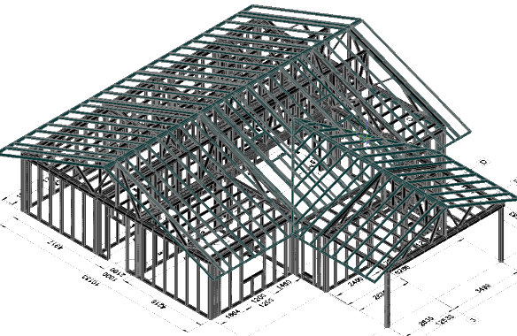 Mirela House|Steel frame 3D model
